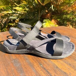 Merrell-District 3 Strap Web Strappy Sandal Women 9 US Black J004690